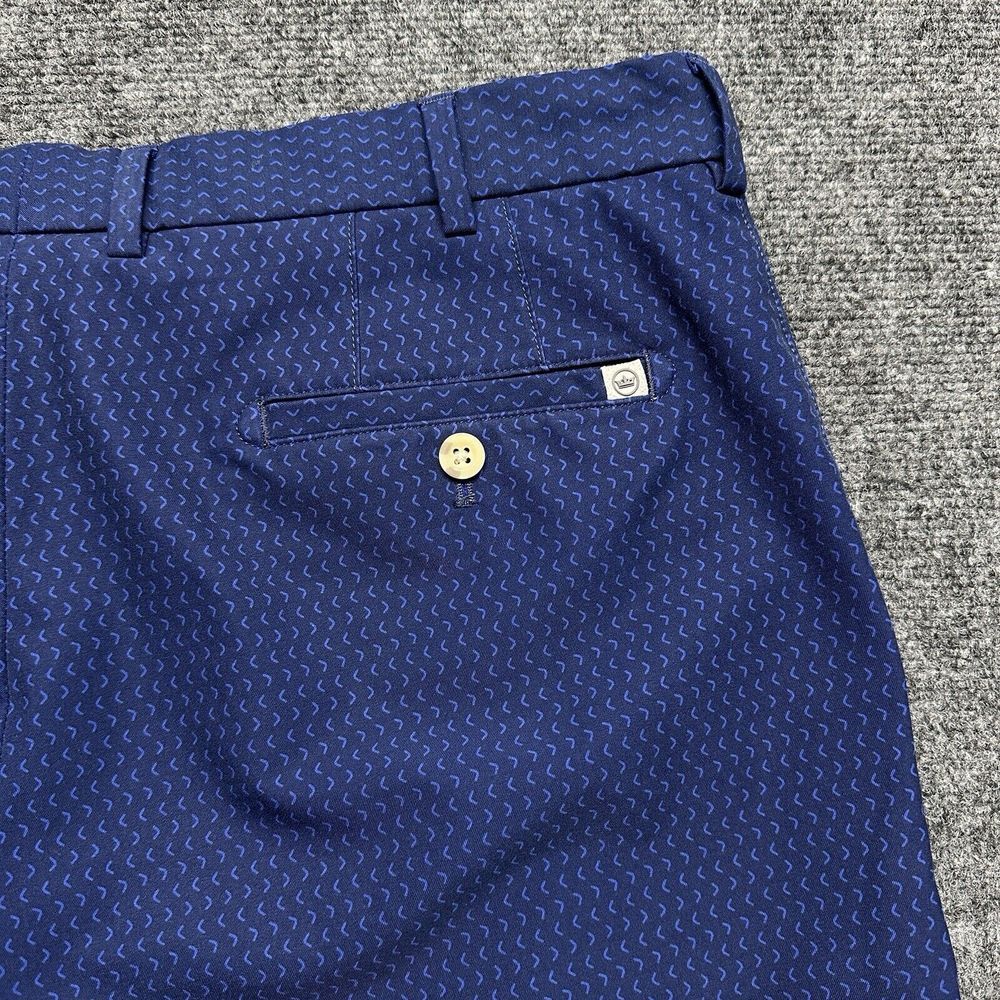 Peter Millar Crown Sport Shorts Mens 38 Blue Geometric AOP Golf Performance - Picture 8 of 11